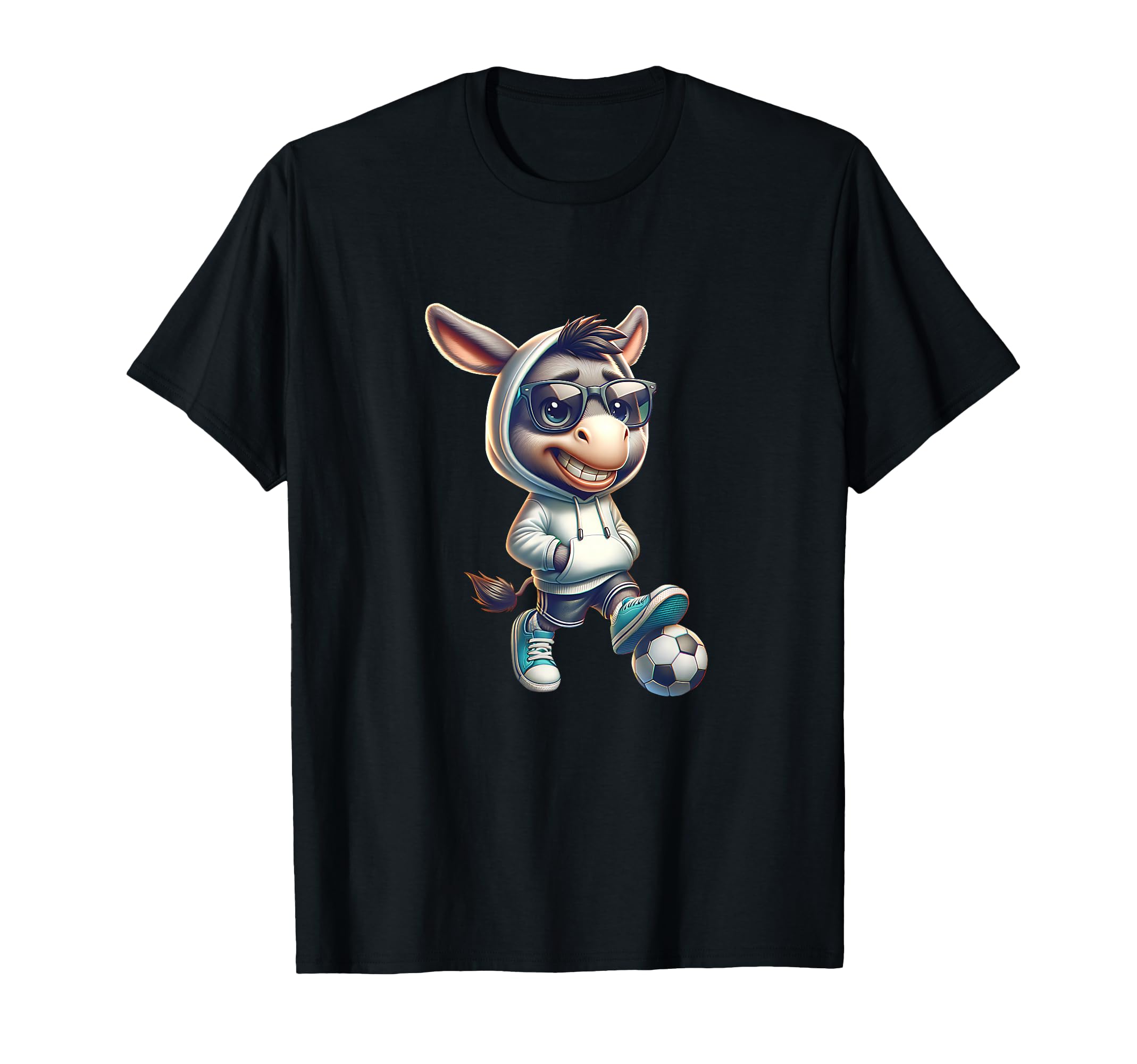 Donkey Soccer Player Shades And Vibe Hoodie - Trendy Graphic Men Women - T-Shirt, Sweatshirt, Hoodie