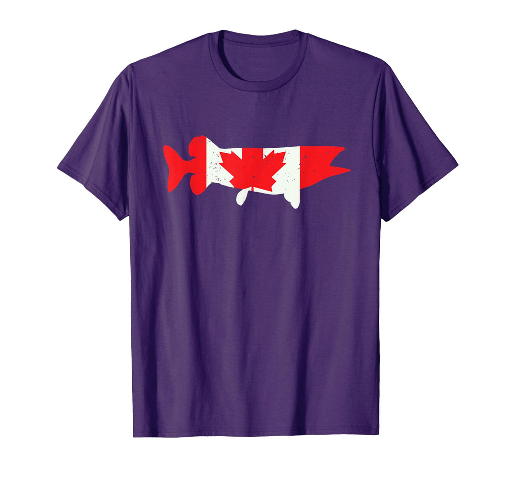 Canada Flag Musky Fishing Muskie Fish Gifts T-Shirt - Trendy Graphic Unisex - T-Shirt, Sweatshirt, Hoodie