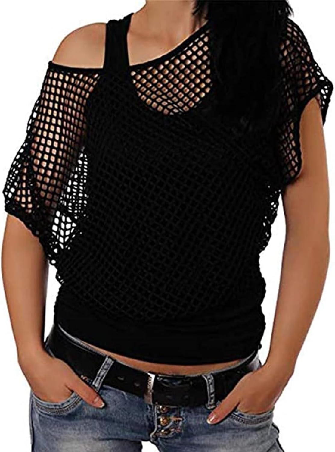 Women Casual Sexy 80s Costumes Fishnet Neon Off - Adult & Kids T-Shirts, Sweatshirts & Hoodies apparel design preview 1