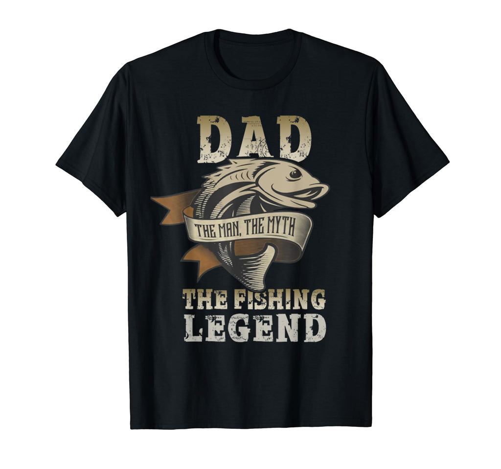 Mens Dad Myth Fishing Legend T-Shirt - Custom Art Print for Adults - T-Shirt, Sweatshirt, Hoodie