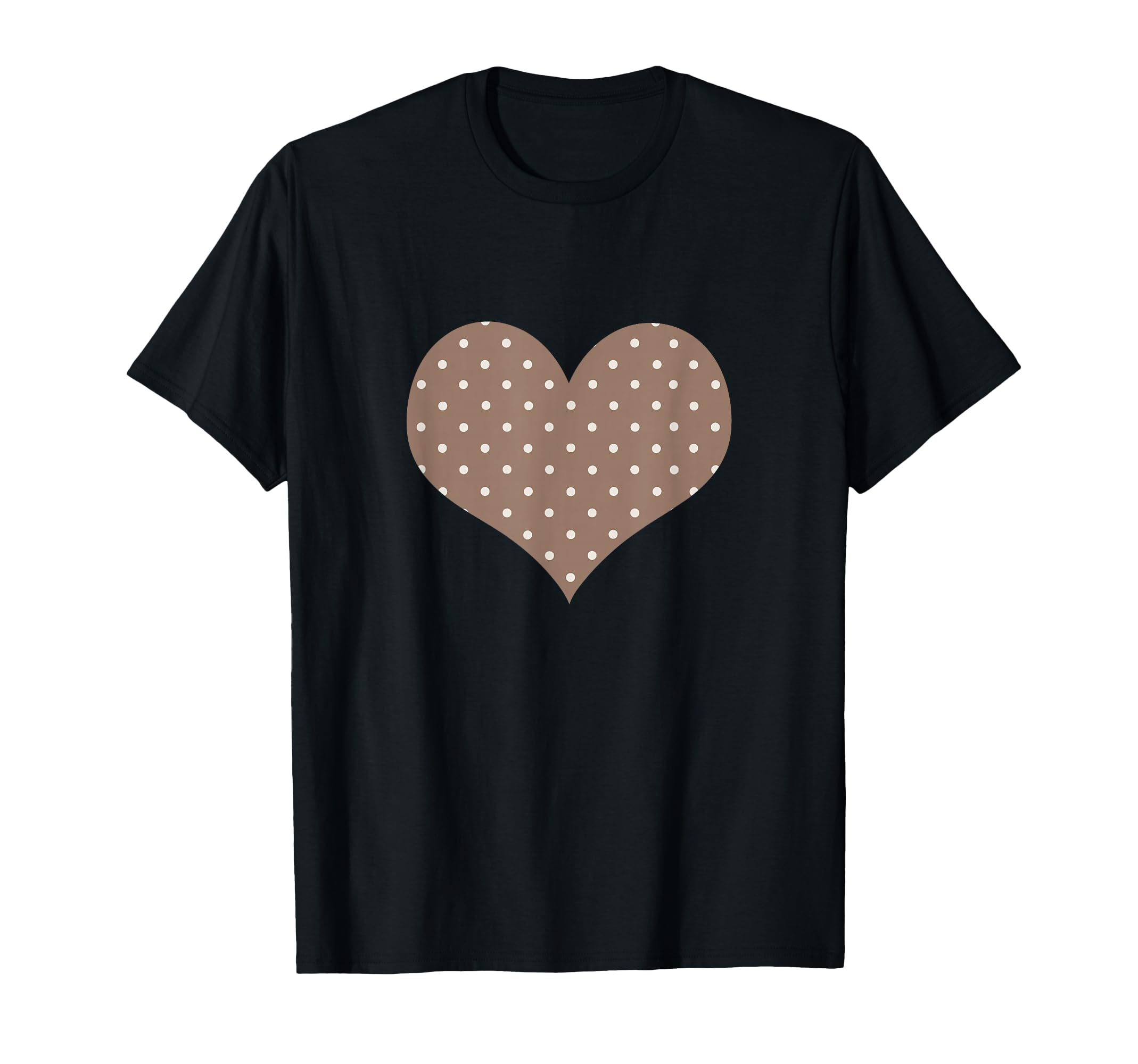 Mocha Brown And Cream Polka Dot T-Shirt - Custom Art Print for Adults - T-Shirt, Sweatshirt, Hoodie