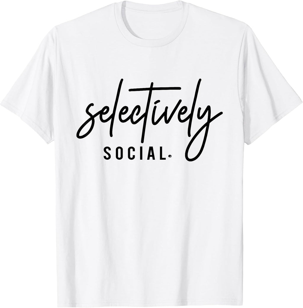 Selectively Social Funny Introvert Minimalist Quote - Adult & Kids T-Shirts, Sweatshirts & Hoodies apparel design preview 1