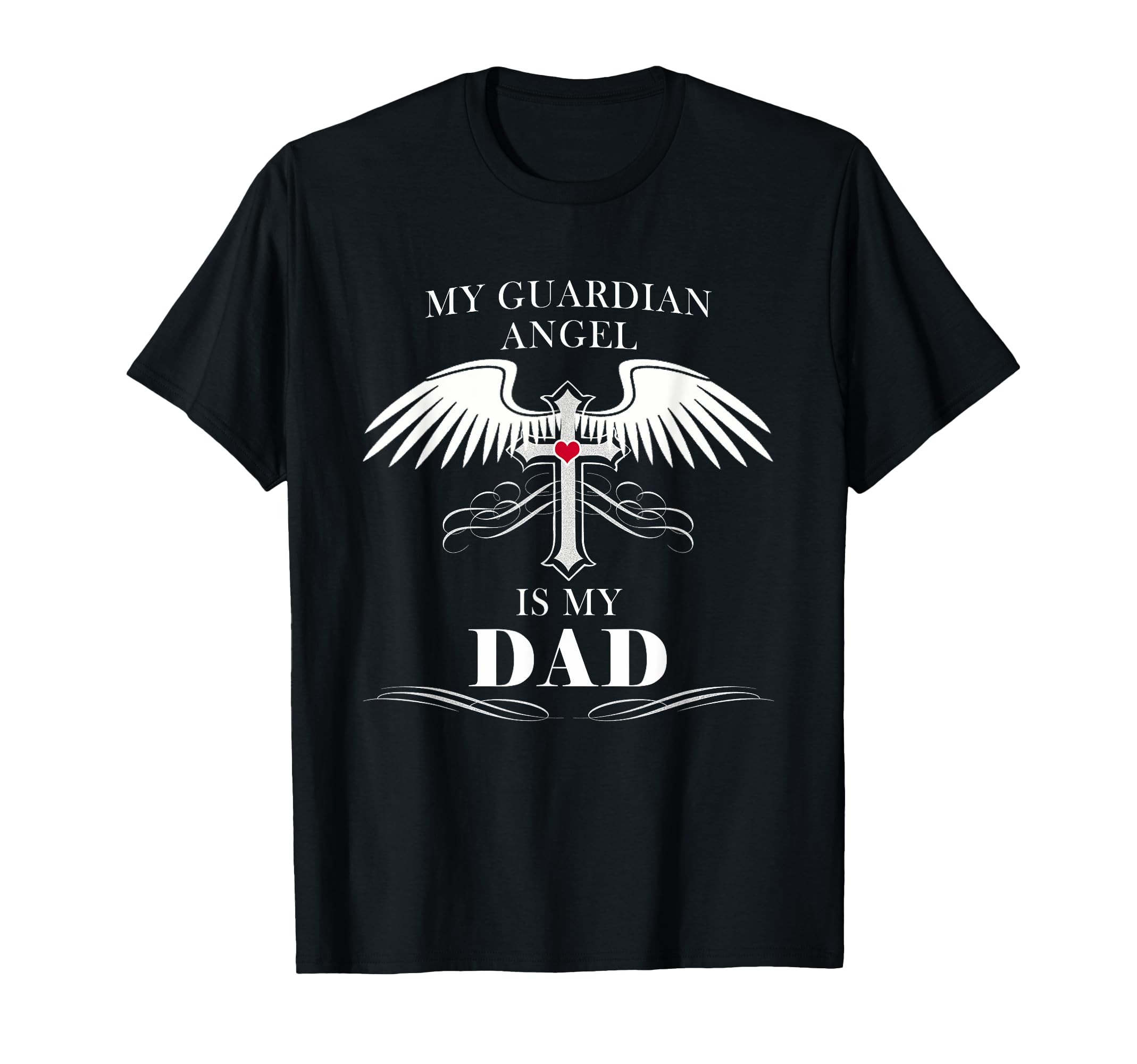My Guardian Angel Is My Dad Heaven T-Shirt - Minimalist Print Men Women - T-Shirt, Sweatshirt, Hoodie