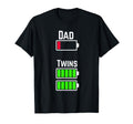 Tired Twin Dad Low Battery Charge T-Shirt - Custom Art Print Men Women - T-Shirt, Sweatshirt, Hoodie