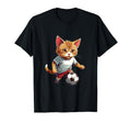 Cat Playing Soccer Adorable Cat T-Shirt - Novelty Apparel for Adults - T-Shirt, Sweatshirt, Hoodie