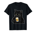 Black Cat Holding Beer Funny Beer Cat T-Shirt - Trendy Graphic Unisex - T-Shirt, Sweatshirt, Hoodie