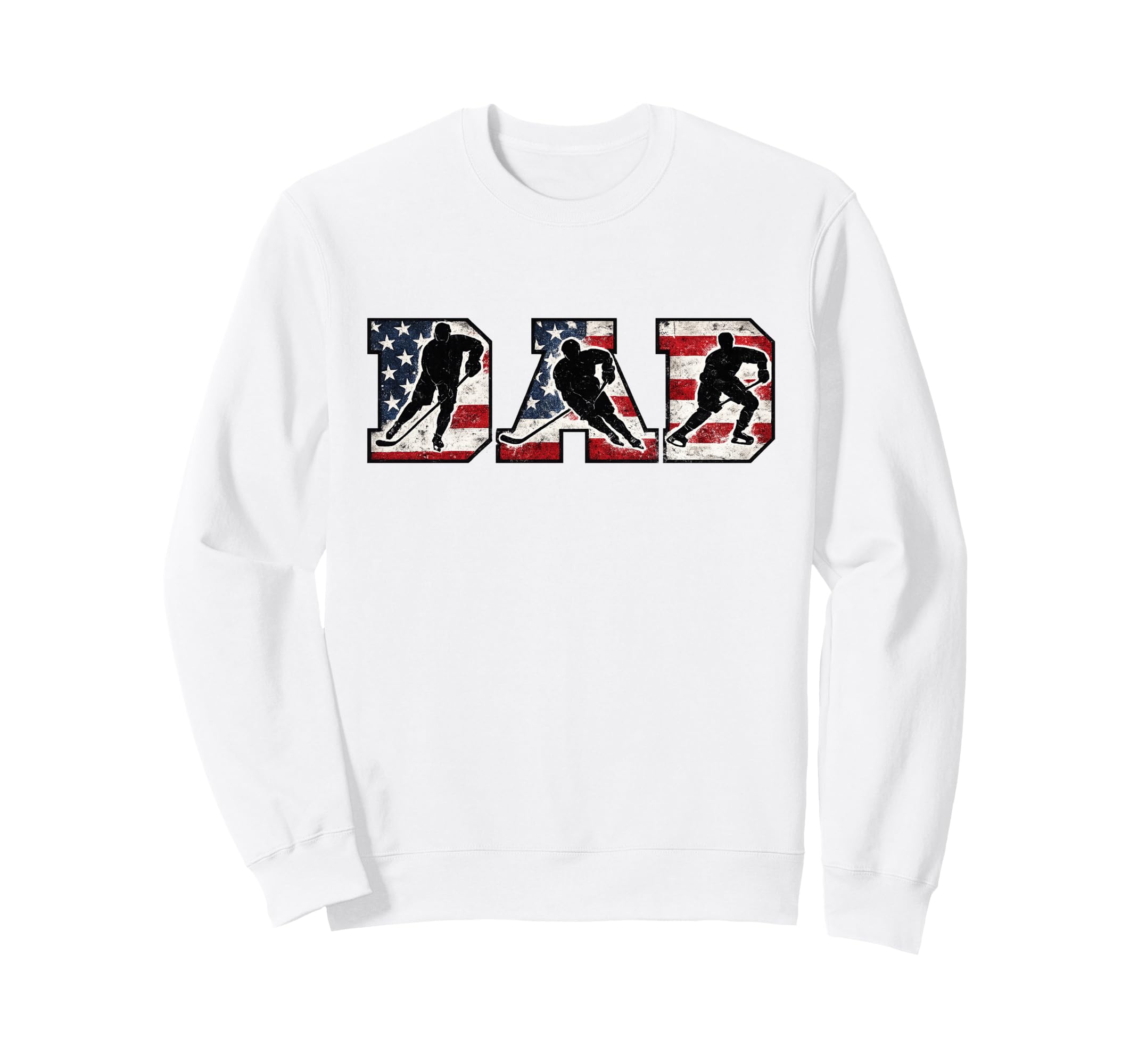 Usa Ice Hockey Dad American Flag Sweatshirt - Aesthetic Graphic for Adults - T-Shirt, Sweatshirt, Hoodie