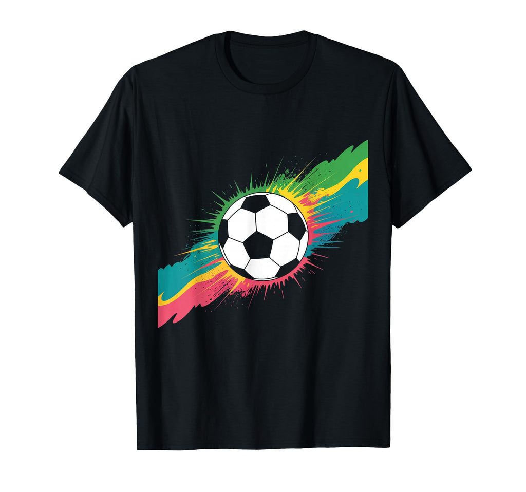 Colorful Flaming Soccer Ball Players And T-Shirt - Graphic Print Unisex - T-Shirt, Sweatshirt, Hoodie