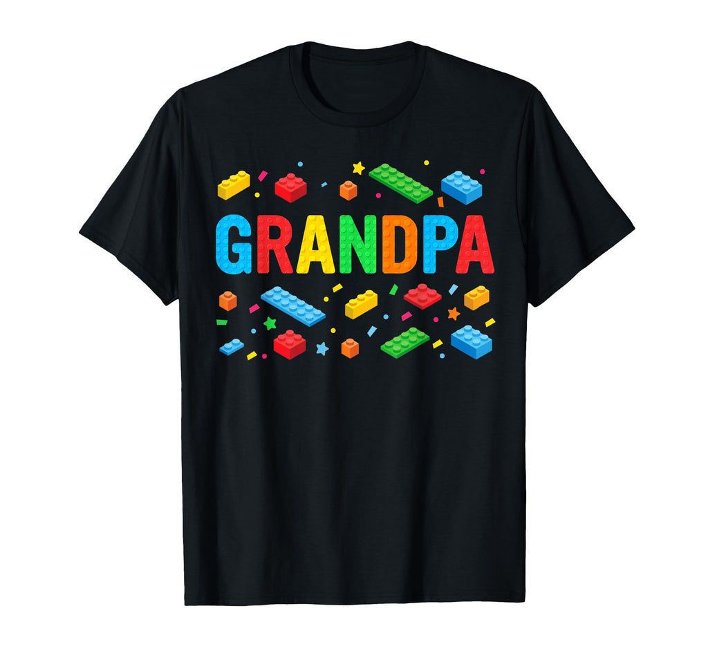 Grandpa Master Builder Building Bricks T-Shirt - Graphic Print Unisex - T-Shirt, Sweatshirt, Hoodie