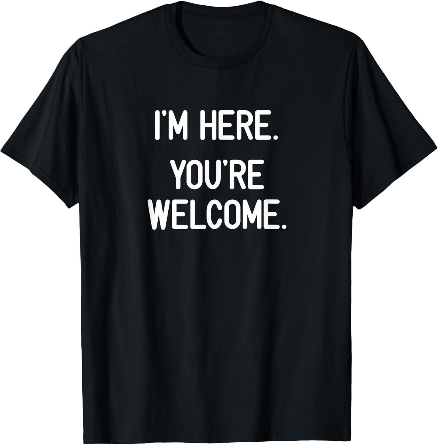 I'm Here. You're Welcome. Funny, Jokes, Sarcastic - Adult & Kids T-Shirts, Sweatshirts & Hoodies apparel design preview 1