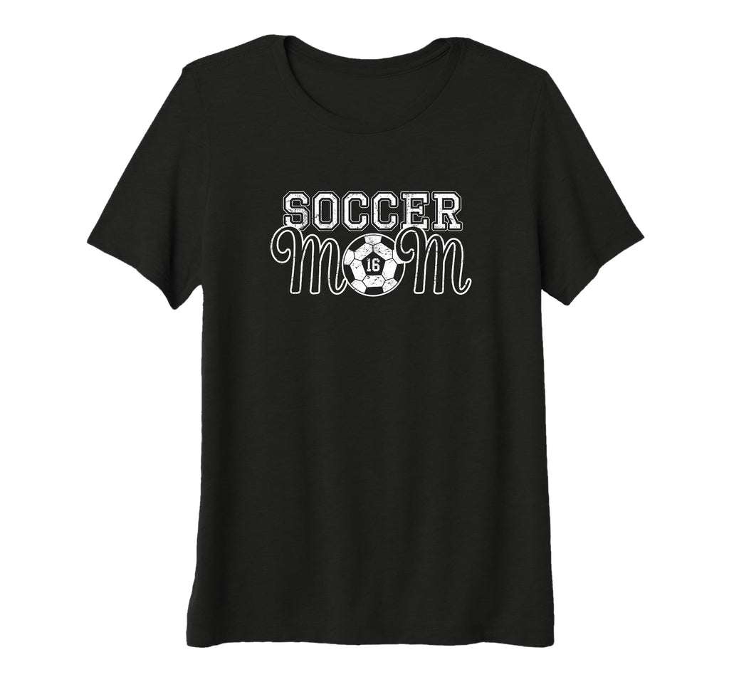 Womens Number 16 Soccer Mom Mothers Day T-Shirt - Unique Graphic Men Women - T-Shirt, Sweatshirt, Hoodie