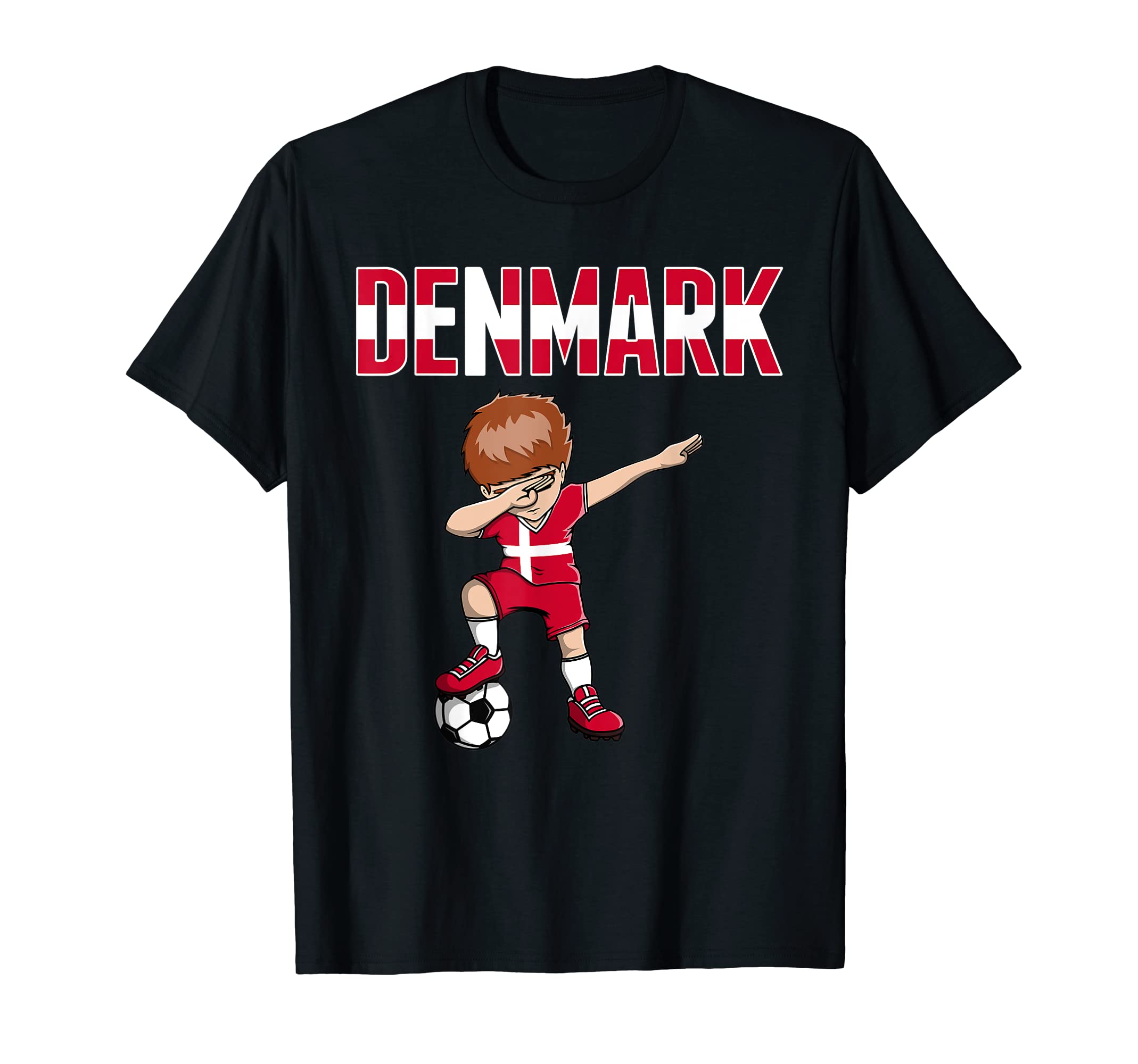 Dabbing Soccer Denmark Soccer Fans T-Shirt - Custom Art Print Unisex - T-Shirt, Sweatshirt, Hoodie