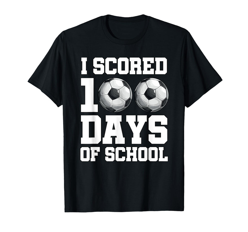 100 Days School Soccer Scored 100Th T-Shirt - Trendy Graphic for Adults - T-Shirt, Sweatshirt, Hoodie