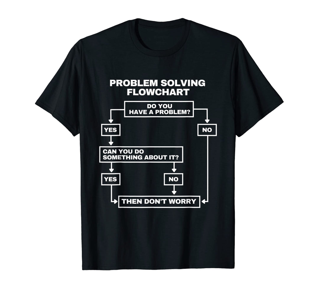Problem Solving Flowchart Funny T-Shirt - Casual Everyday Wear Men Women - T-Shirt, Sweatshirt, Hoodie
