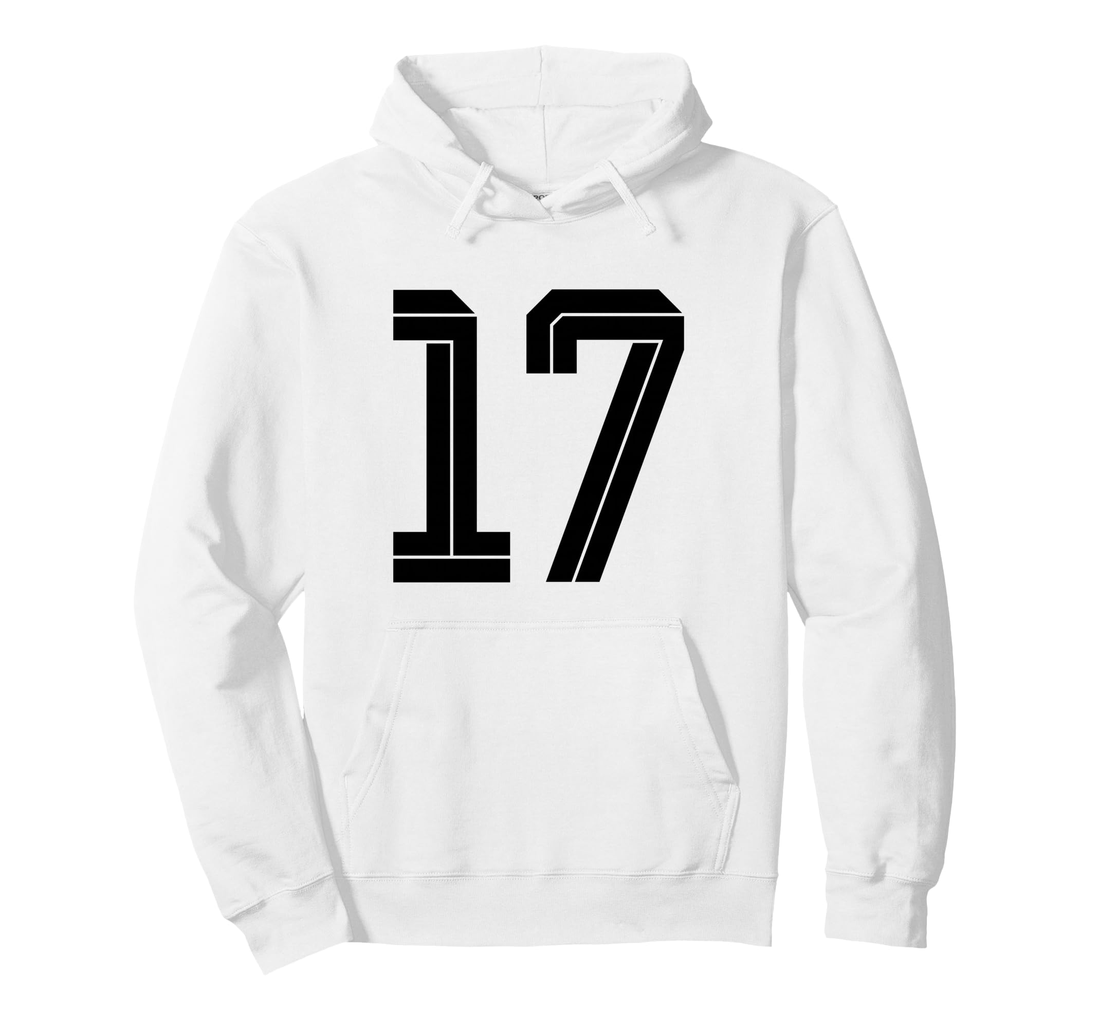 17 White Number 17 Sports Fan Soccer Hoodie - Minimalist Print Men Women - T-Shirt, Sweatshirt, Hoodie