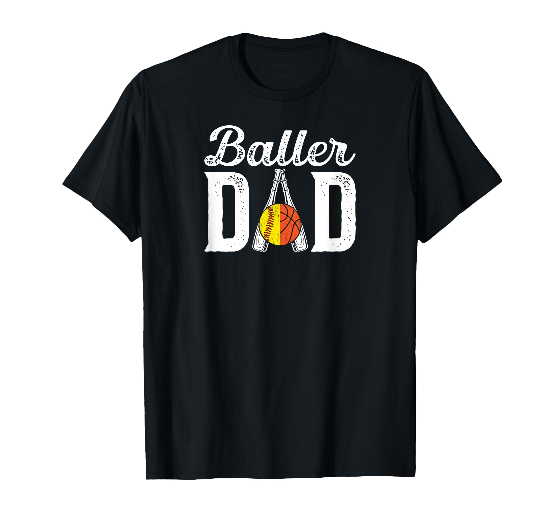 Baller Dad Proud Softball Basketball T-Shirt - Trendy Graphic for Adults - T-Shirt, Sweatshirt, Hoodie