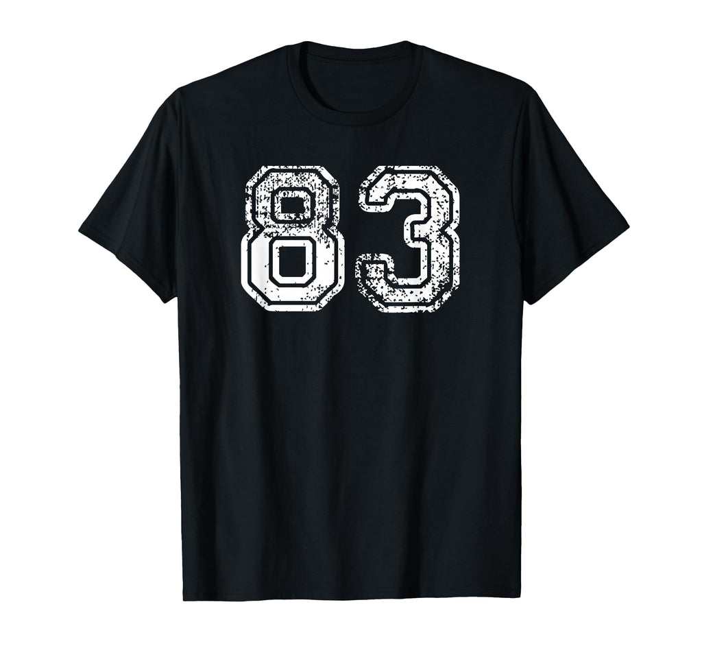 Number 83 Baseball Football Soccer T-Shirt - Graphic Print for Adults - T-Shirt, Sweatshirt, Hoodie