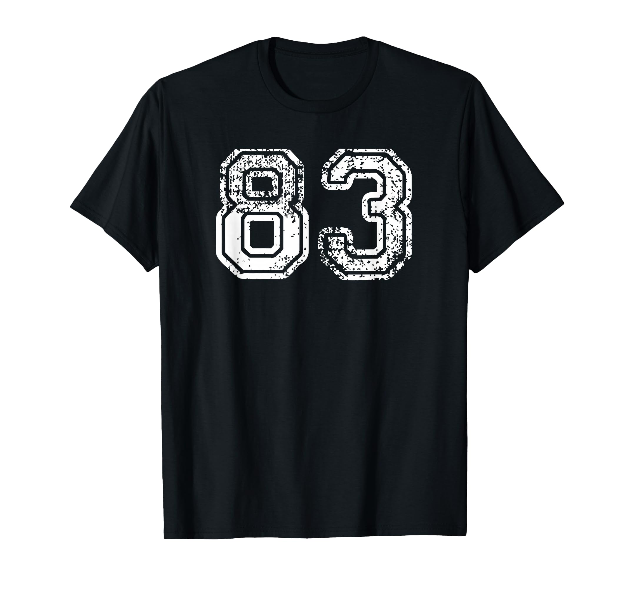 Number 83 Baseball Football Soccer T-Shirt - Graphic Print for Adults - T-Shirt, Sweatshirt, Hoodie