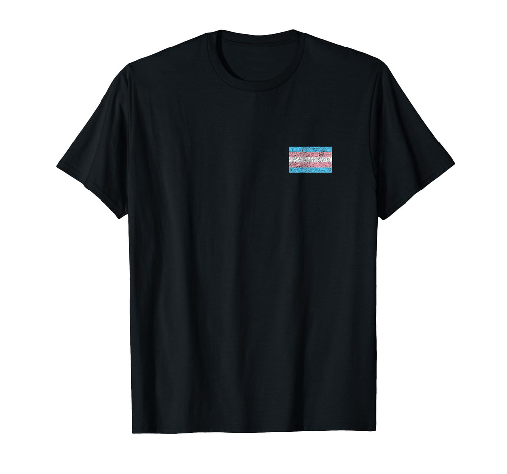 Small Flag Subtle Trans Pride T-Shirt - Custom Art Print for Adults - T-Shirt, Sweatshirt, Hoodie