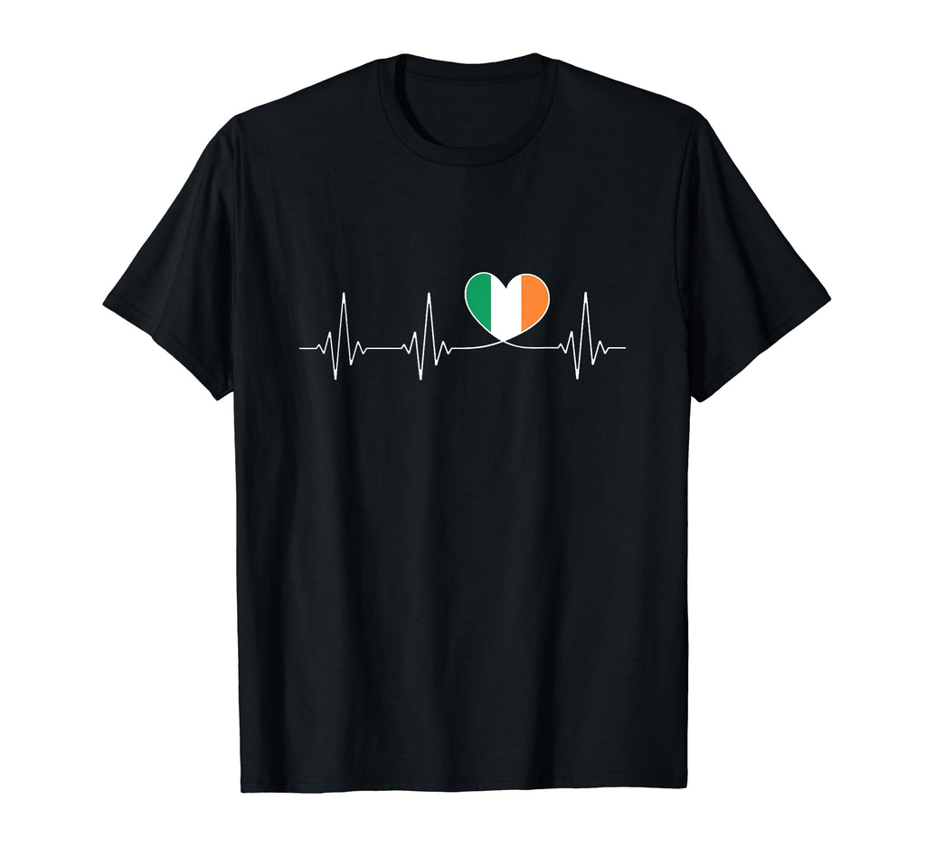 Ire Love Heartbeat And Irish Flag Heart T-Shirt - Graphic Print for Adults - T-Shirt, Sweatshirt, Hoodie