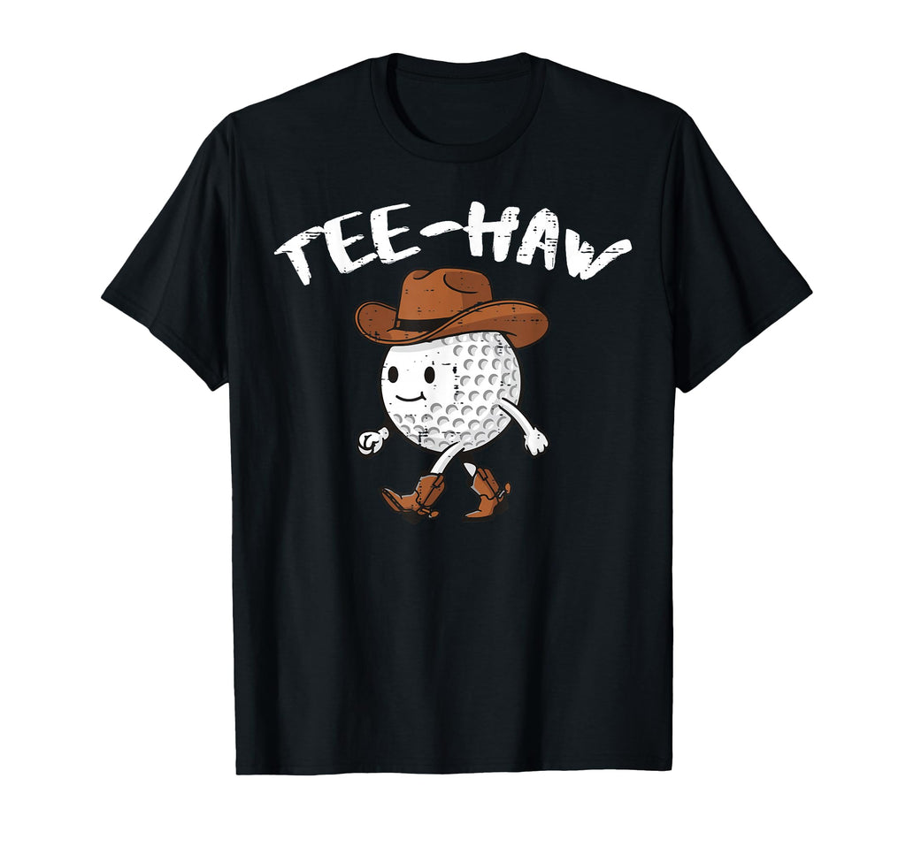 Golf Ball Cowboy Hat Haw Western T-Shirt - Fun Novelty Design Men Women - T-Shirt, Sweatshirt, Hoodie