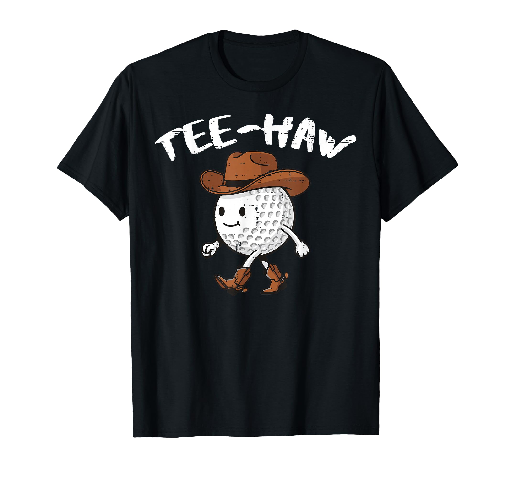 Golf Ball Cowboy Hat Haw Western T-Shirt - Fun Novelty Design Men Women - T-Shirt, Sweatshirt, Hoodie