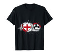 Heartbeat England Soccer Flag Supporter T-Shirt - Fun Novelty Design Unisex - T-Shirt, Sweatshirt, Hoodie