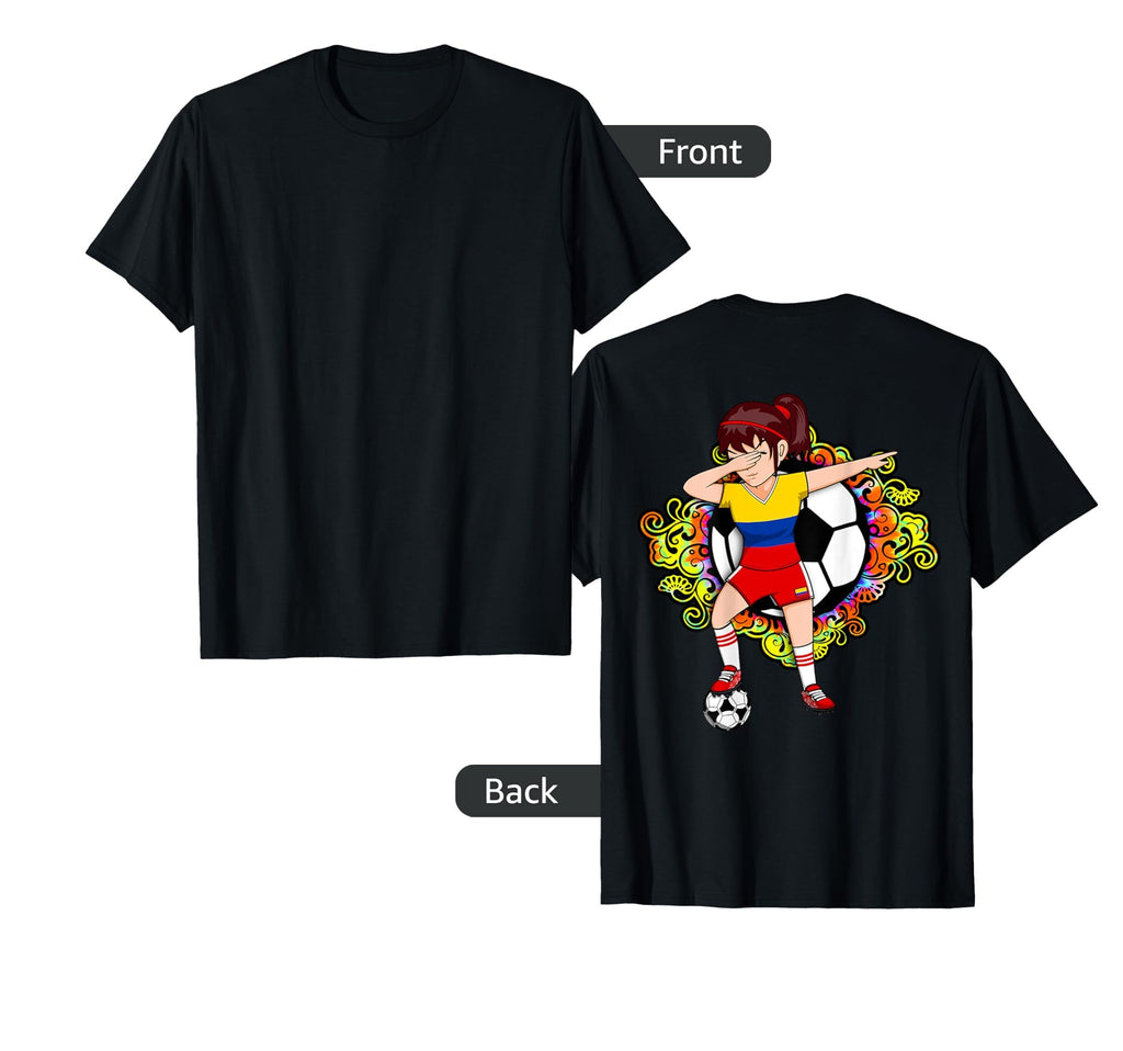 Dabbing Soccer Colombia Jersey Floral T-Shirt - Novelty Apparel Men Women - T-Shirt, Sweatshirt, Hoodie