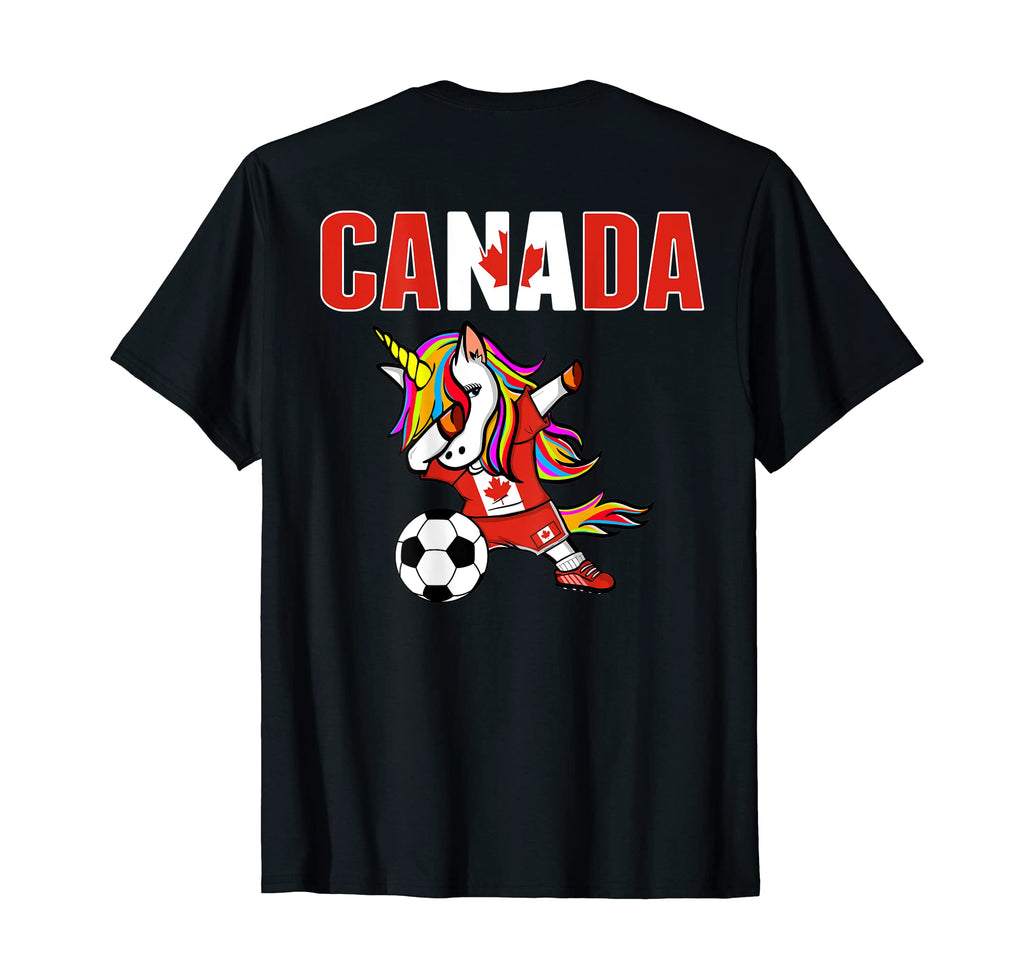 Dabbing Unicorn Canada Soccer Fans Jersey T-Shirt - Unique Graphic Unisex - T-Shirt, Sweatshirt, Hoodie