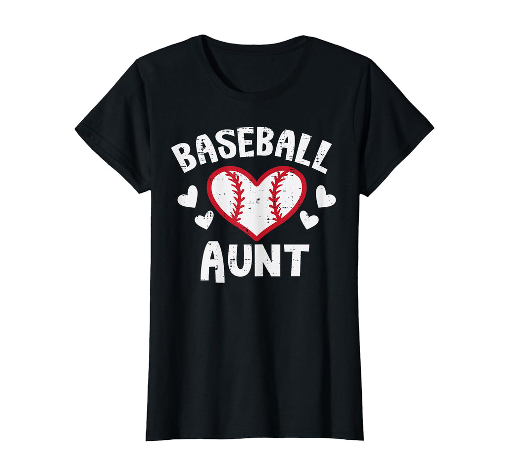 Baseball Aunt Heart Family Matching T-Shirt - Novelty Apparel for Adults - T-Shirt, Sweatshirt, Hoodie