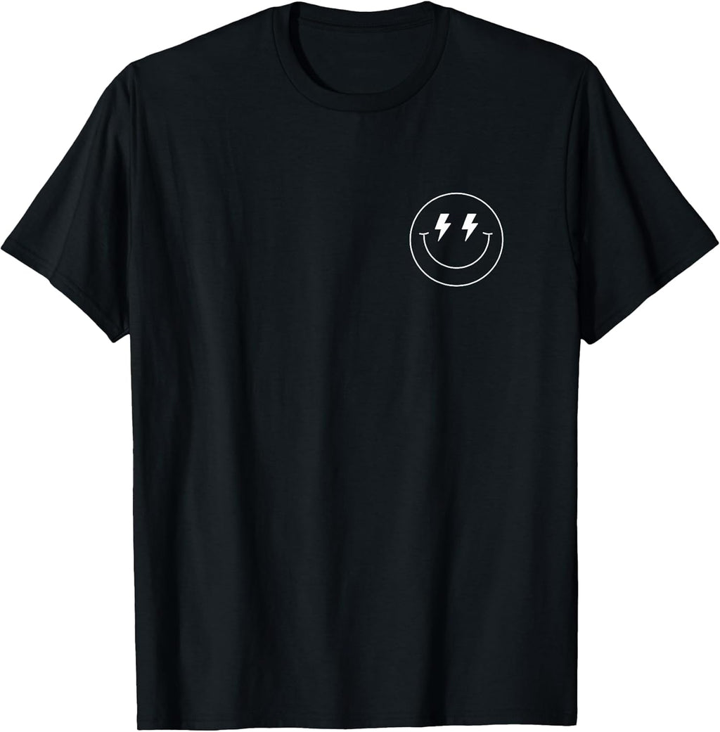Minimalist 80s Lightning Bolt Eyes Happy Smiling - Adult & Kids T-Shirts, Sweatshirts & Hoodies apparel design preview 1