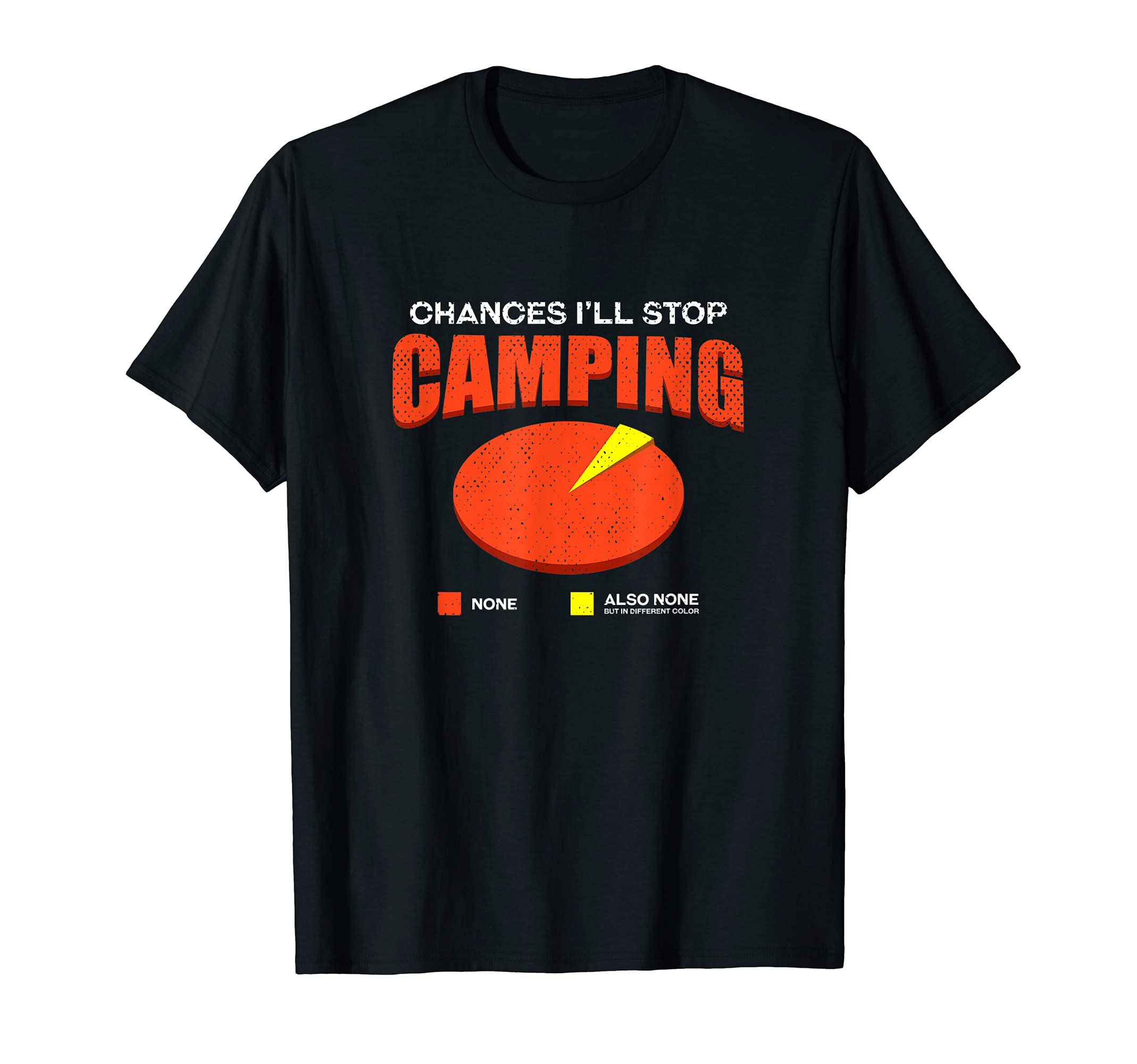 Chances Ill Stop Camping None Funny T-Shirt - Minimalist Print for Adults - T-Shirt, Sweatshirt, Hoodie