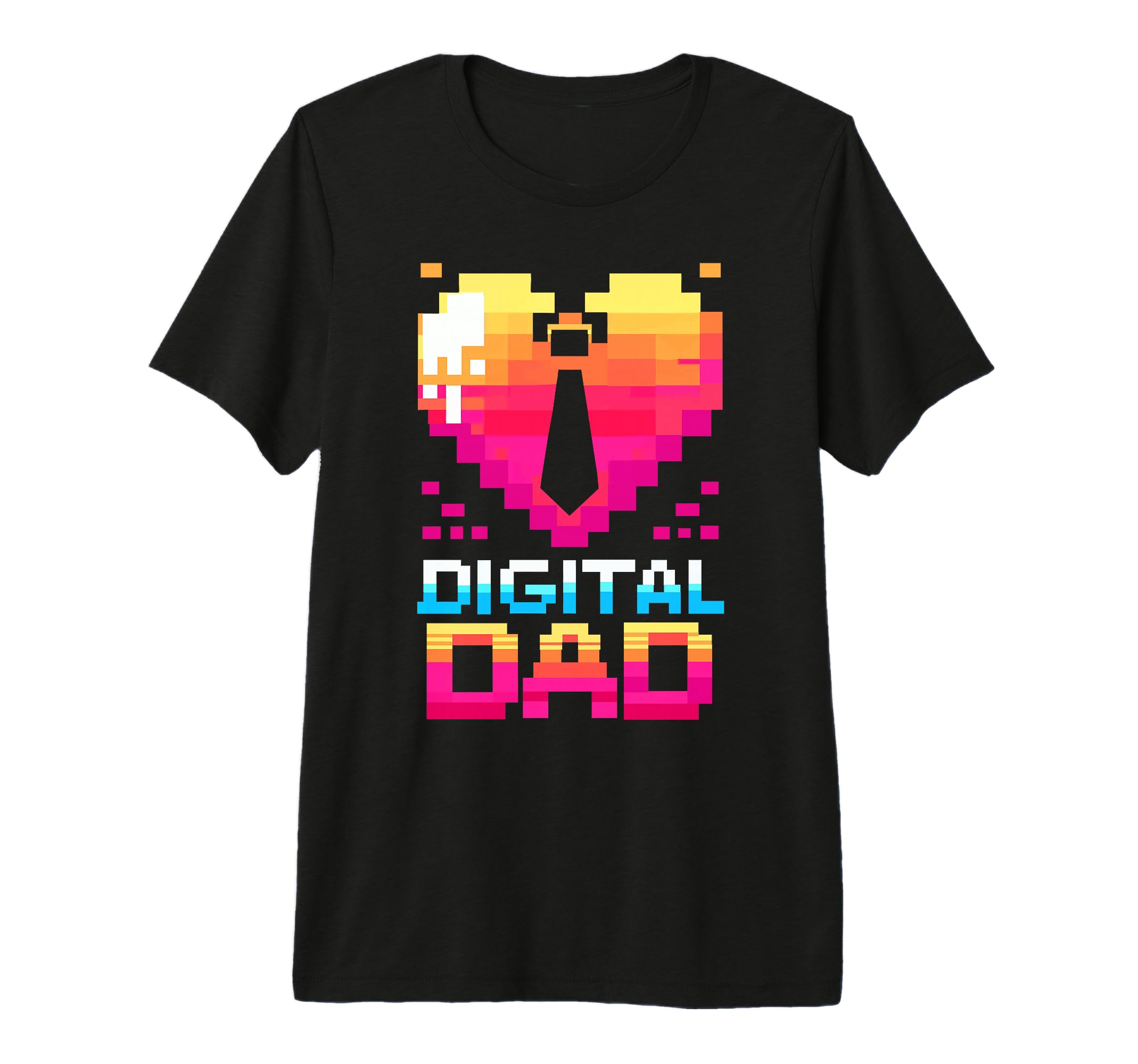Digital Dad Pixel Art Gamer Dad Tri Blend T-Shirt - Minimalist Print Unisex - T-Shirt, Sweatshirt, Hoodie