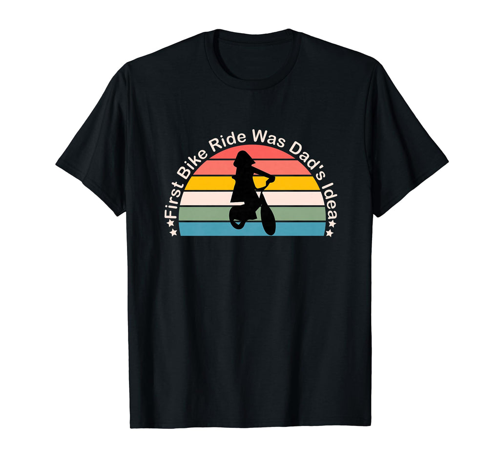 First Bike Ride Was Dads Father And T-Shirt - Custom Art Print Unisex - T-Shirt, Sweatshirt, Hoodie
