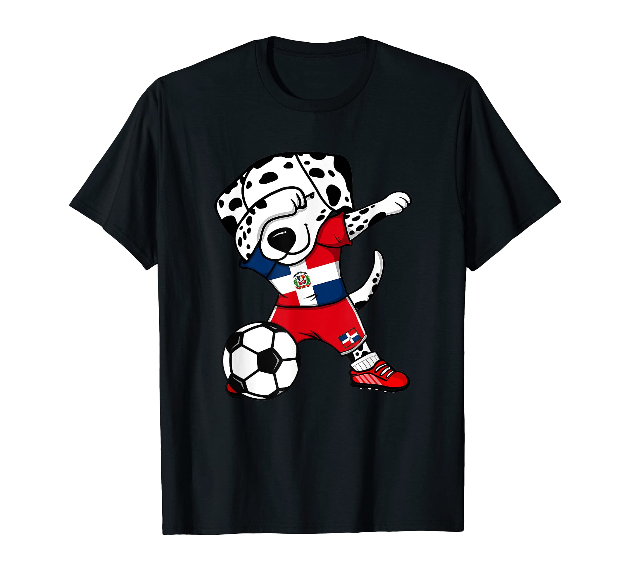 Dab Dalmatian Dominican Republic Soccer T-Shirt - Trendy Graphic Unisex - T-Shirt, Sweatshirt, Hoodie