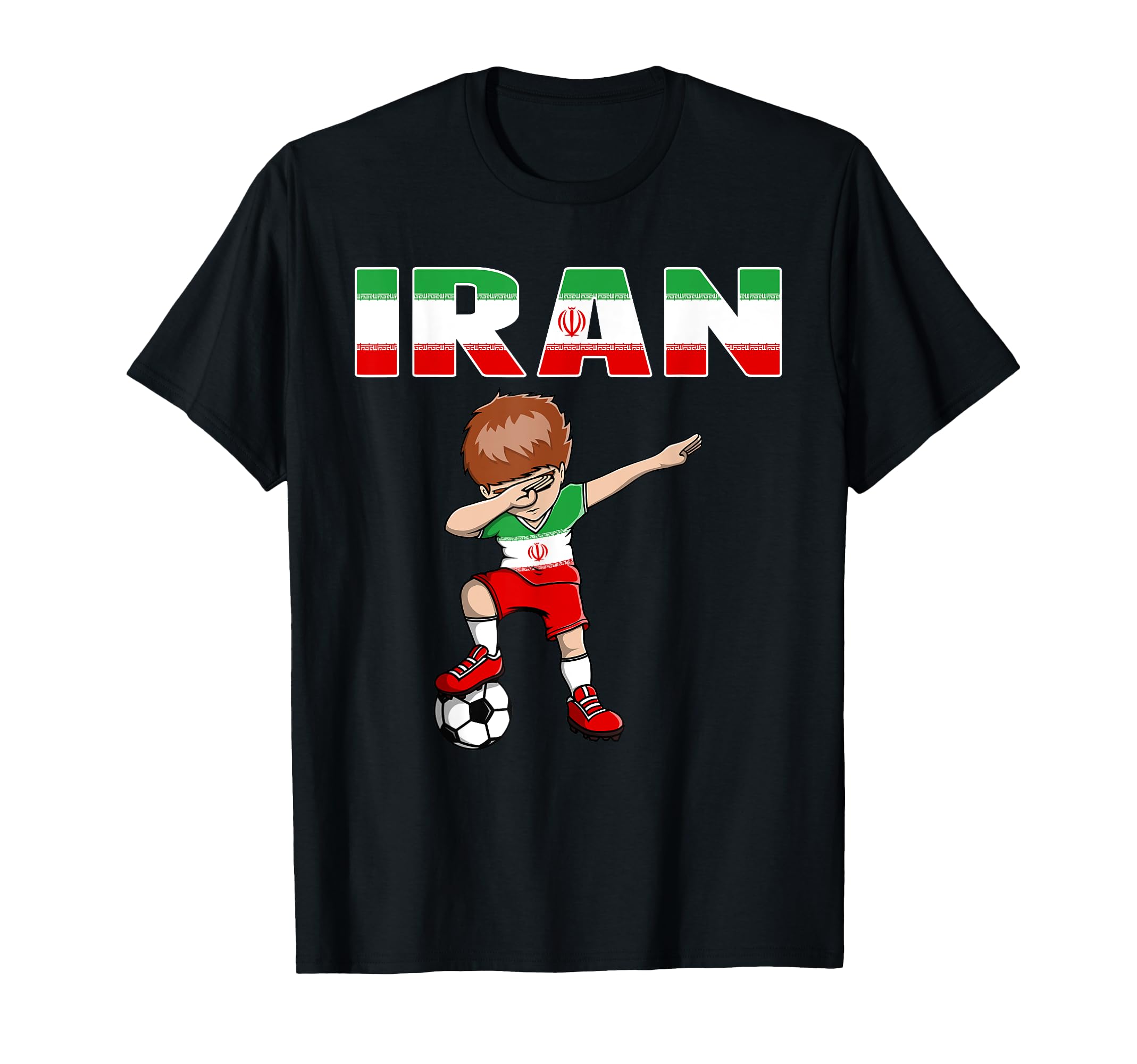 Dabbing Soccer Iran Soccer Fans Jersey T-Shirt - Unique Graphic for Adults - T-Shirt, Sweatshirt, Hoodie