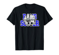 Rams Soccer Mom Game Day Mascot Blue T-Shirt - Unique Graphic Men Women - T-Shirt, Sweatshirt, Hoodie