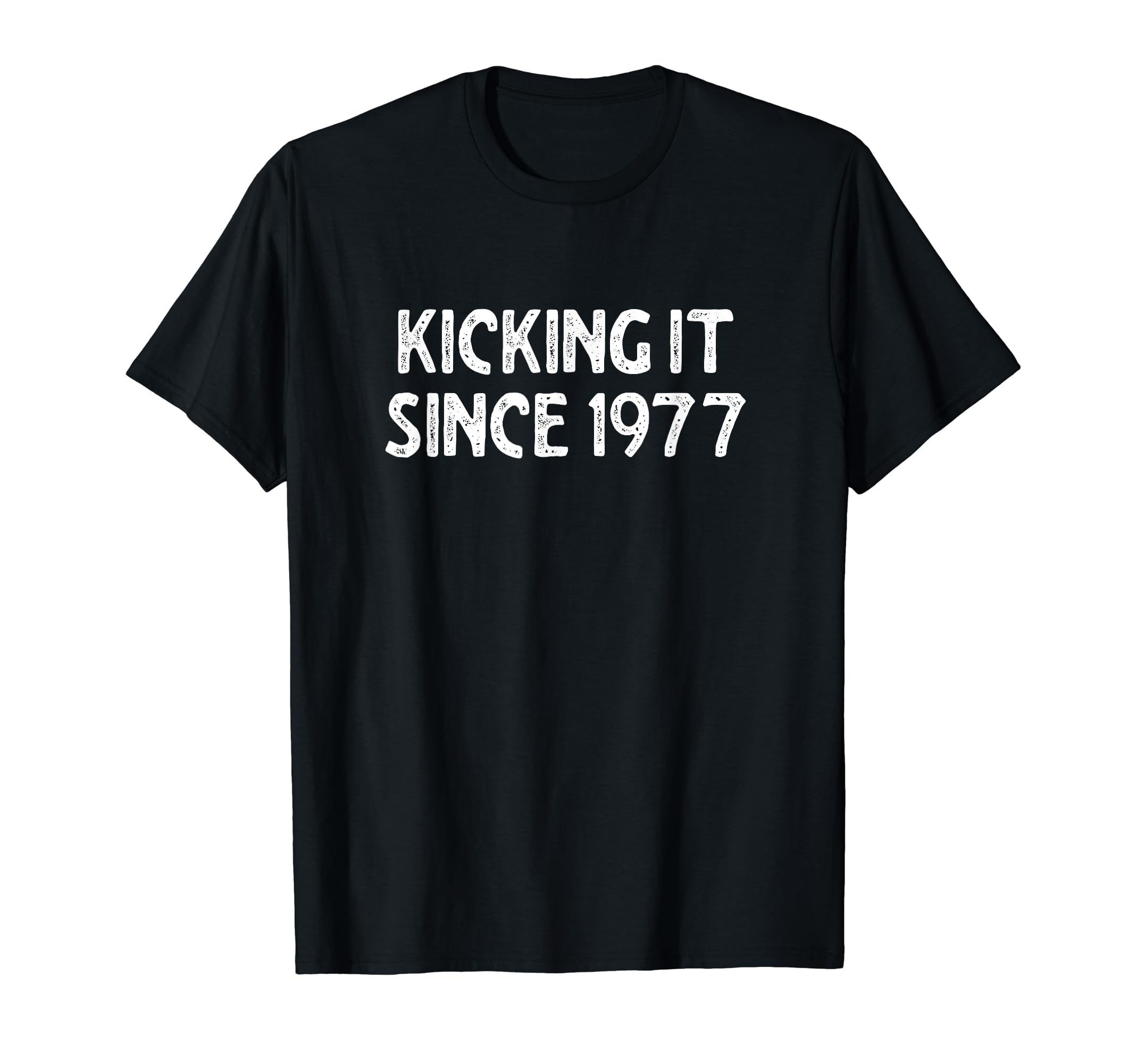 Kicking It Since 1977 Funny Soccer T-Shirt - Minimalist Print Men Women - T-Shirt, Sweatshirt, Hoodie