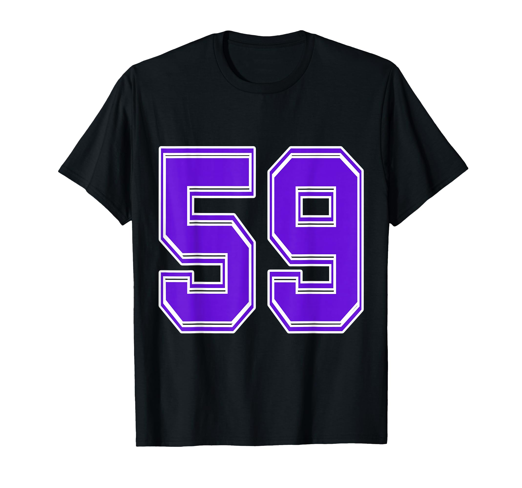Purple Number 59 Football Baseball T-Shirt - Minimalist Print Men Women - T-Shirt, Sweatshirt, Hoodie
