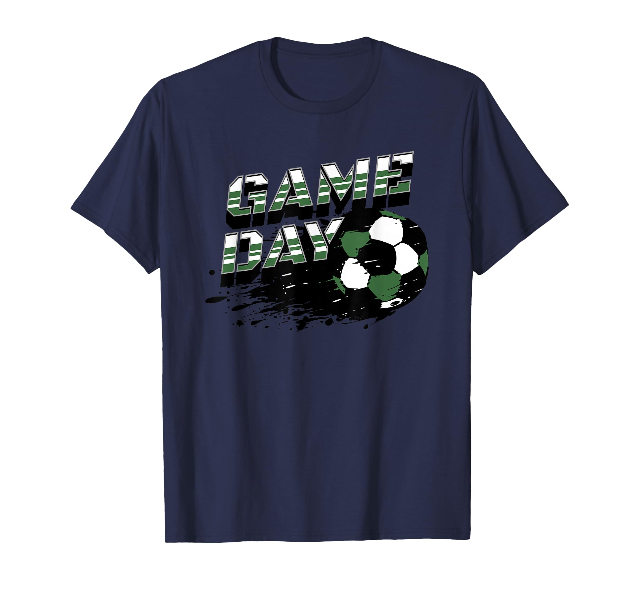 Soccer Game Day Dark Green And White T-Shirt - Aesthetic Graphic Men Women - T-Shirt, Sweatshirt, Hoodie