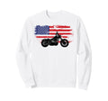 Motorcycle Biker Motorcycle Us Flag Sweatshirt - Aesthetic Graphic Unisex - T-Shirt, Sweatshirt, Hoodie