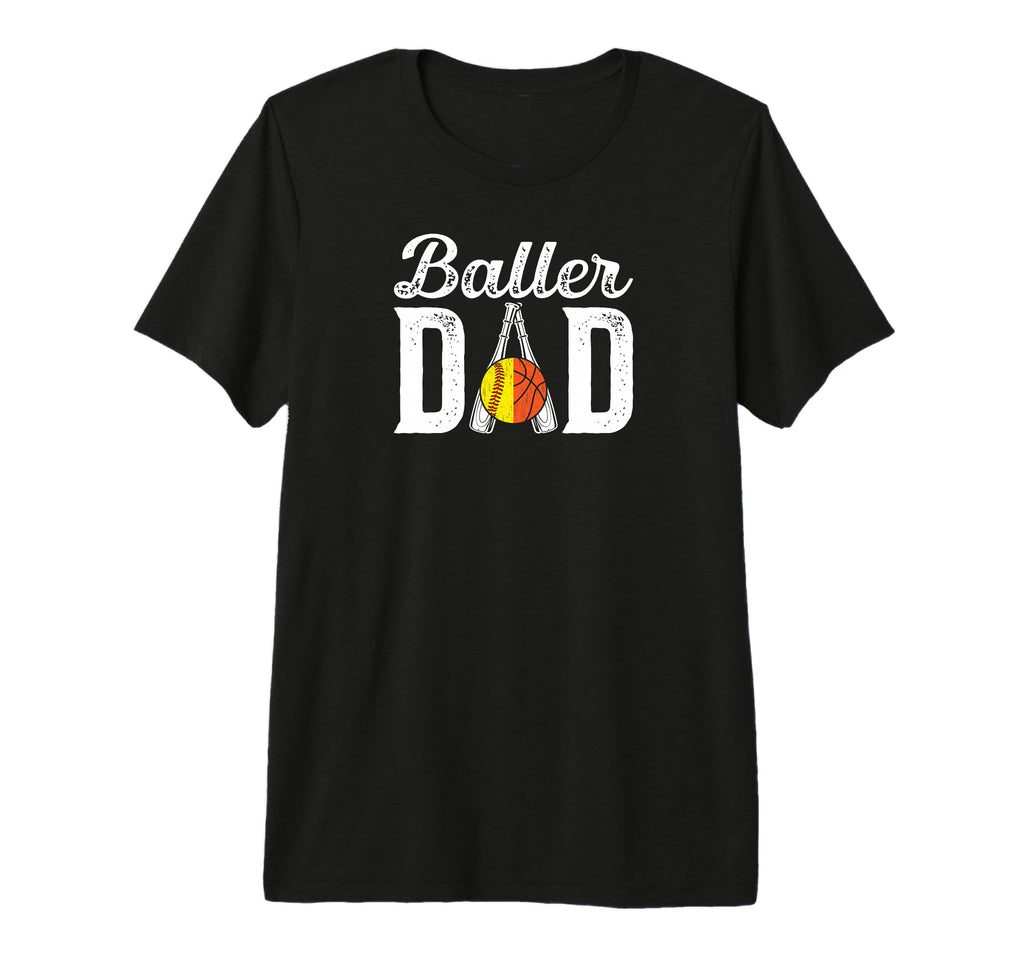 Mens Baller Dad Proud Softball T-Shirt - Custom Art Print for Adults - T-Shirt, Sweatshirt, Hoodie