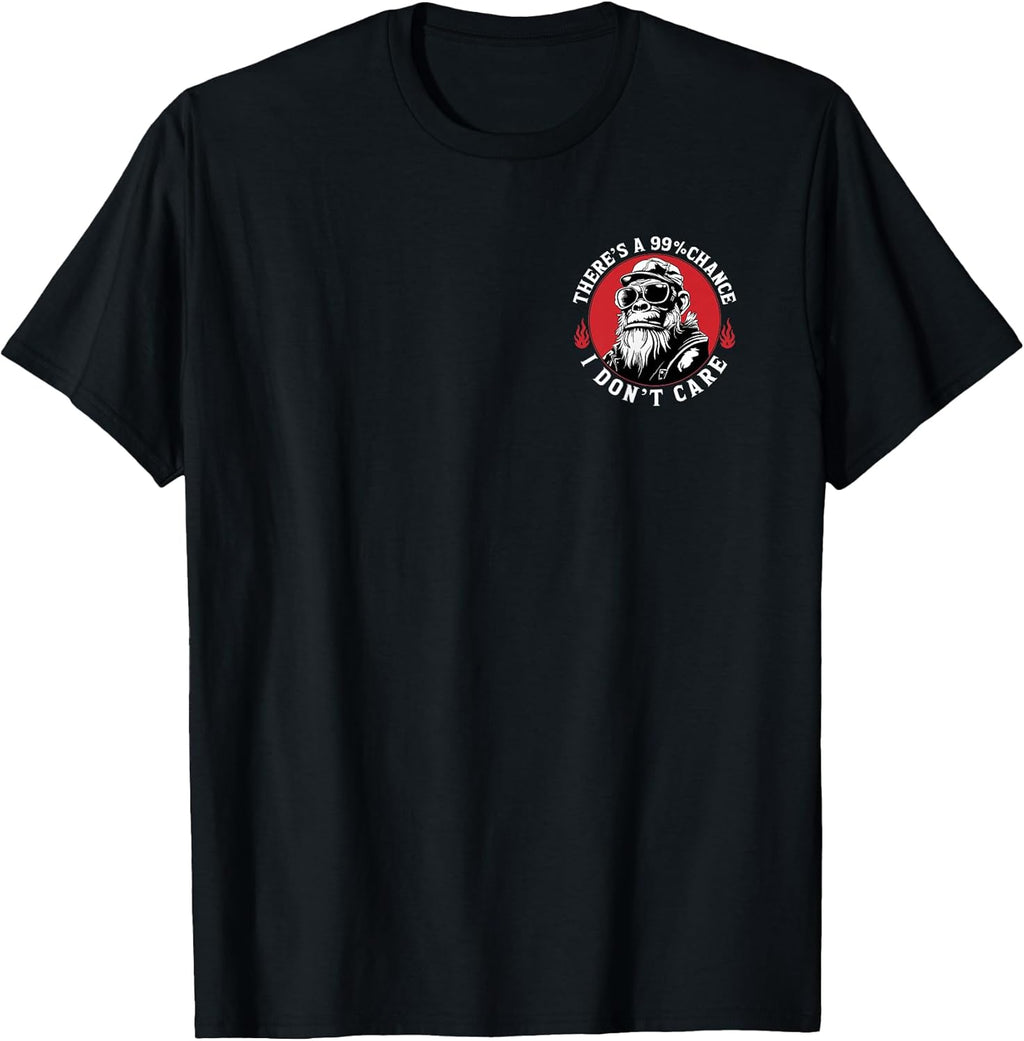 There's A 99% Chance I Don't Care Funny Monkey (2 - Adult & Kids T-Shirts, Sweatshirts & Hoodies apparel design preview 1