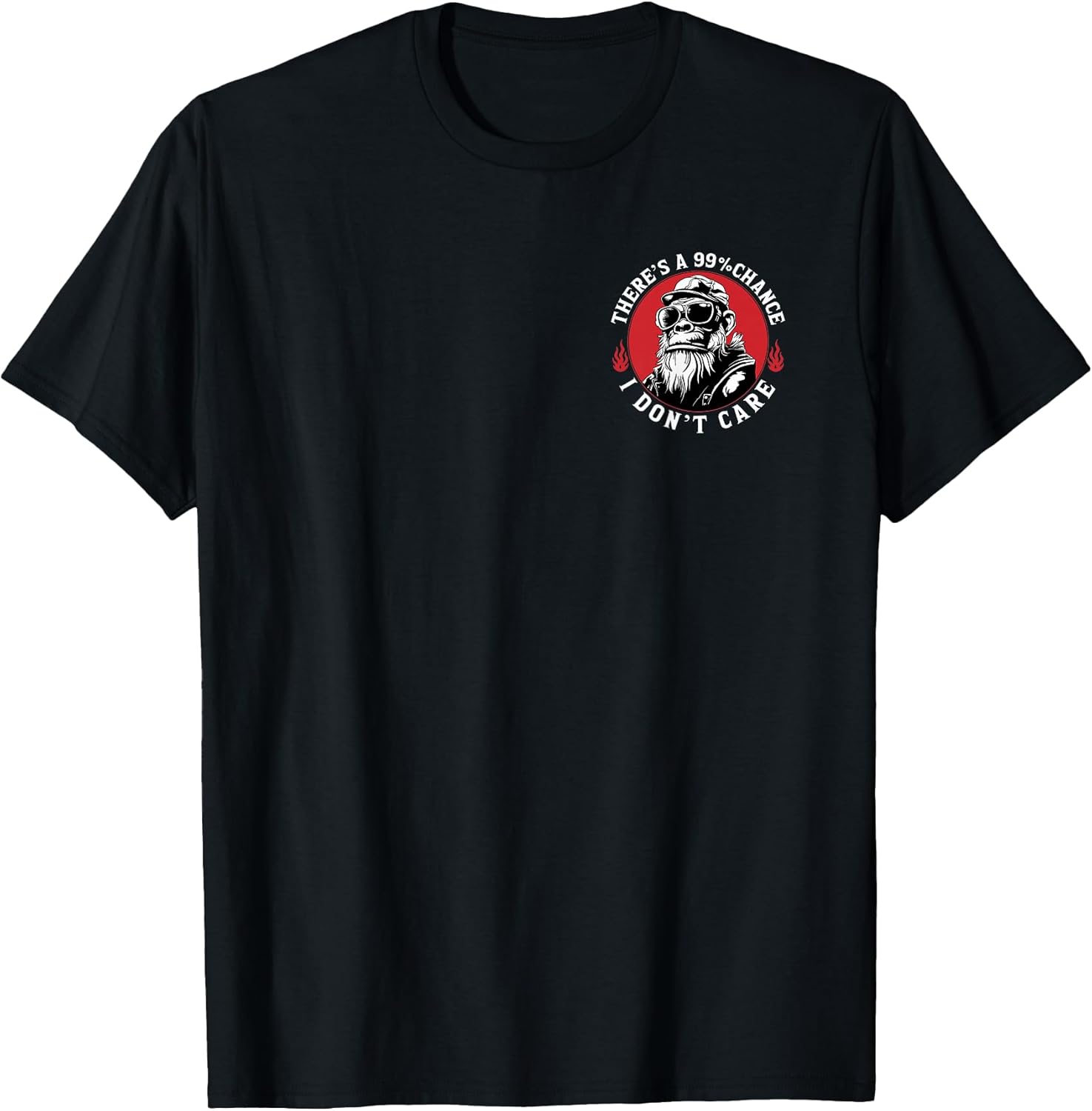 There's A 99% Chance I Don't Care Funny Monkey (2 - Adult & Kids T-Shirts, Sweatshirts & Hoodies apparel design preview 1