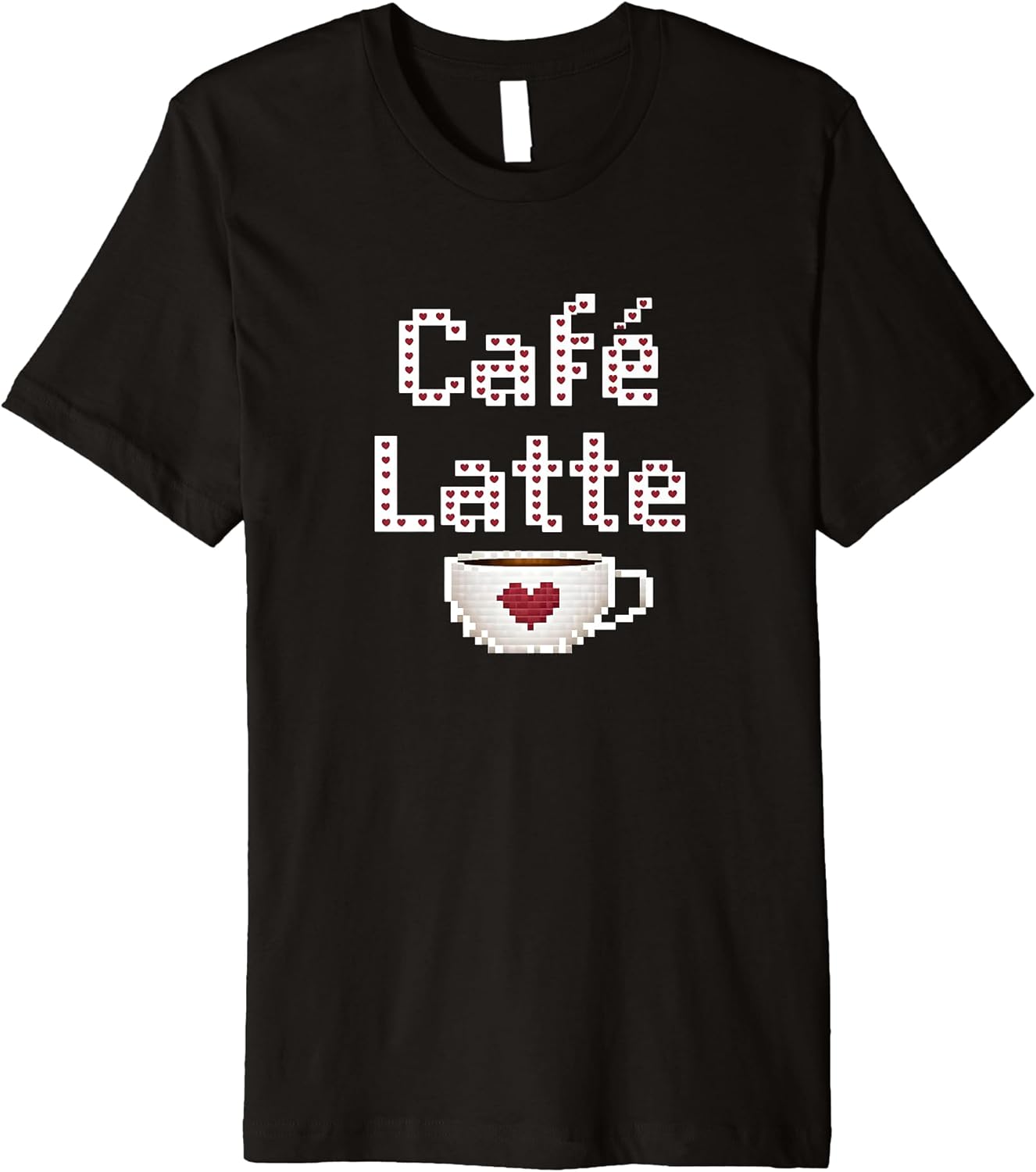 Pixel Art Coffee Latte Cafe Funny Graphic Premium - Adult & Kids T-Shirts, Sweatshirts & Hoodies apparel design preview 1