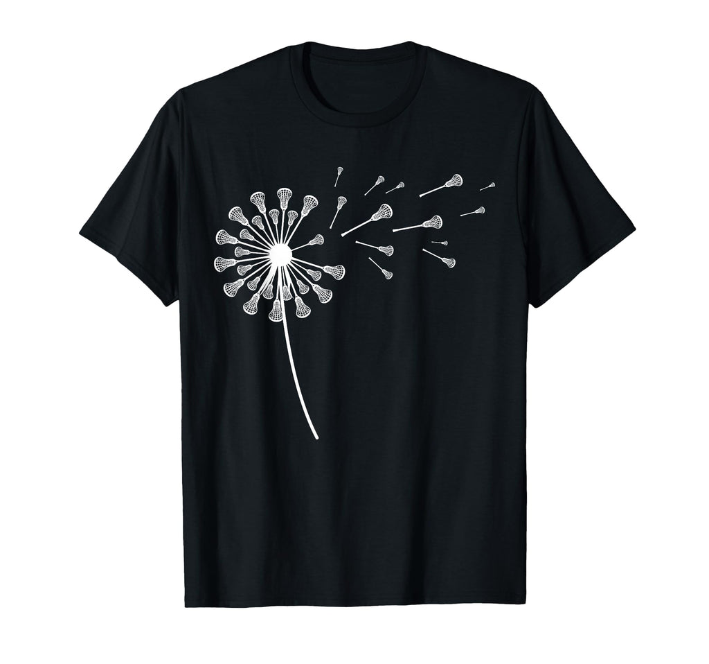 Womens Dandelion Lacrosse Stick Lax T-Shirt - Custom Art Print Men Women - T-Shirt, Sweatshirt, Hoodie