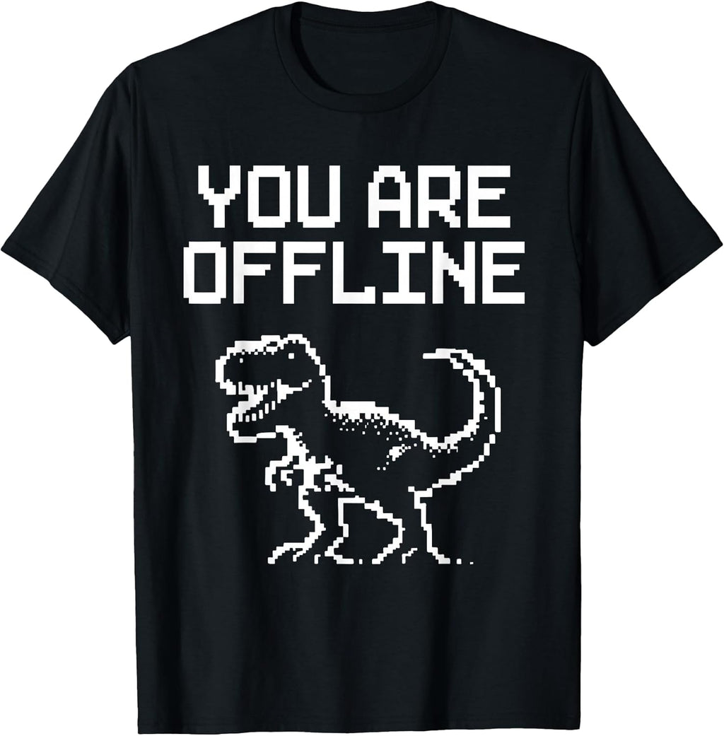 You Are Offline T-Rex Pixel Art No Internet - Adult & Kids T-Shirts, Sweatshirts & Hoodies apparel design preview 1