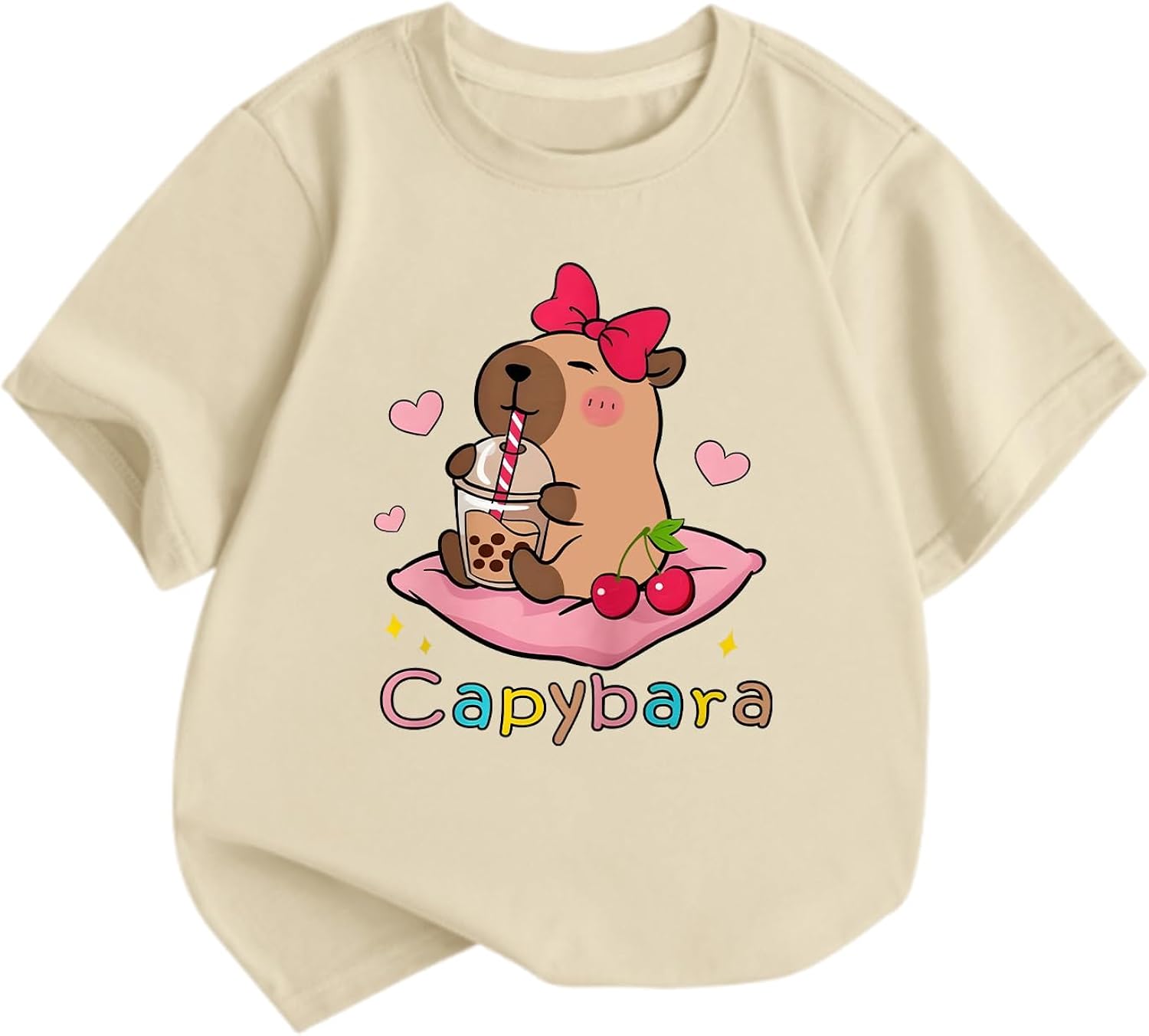 Girls Capybara Kids Cute Graphic Kawaii Animal Print - Adult & Kids T-Shirts, Sweatshirts & Hoodies apparel design preview 1