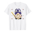 Purple Baseball Dad Gnome Just Who T-Shirt - Fun Novelty Design for Adults - T-Shirt, Sweatshirt, Hoodie