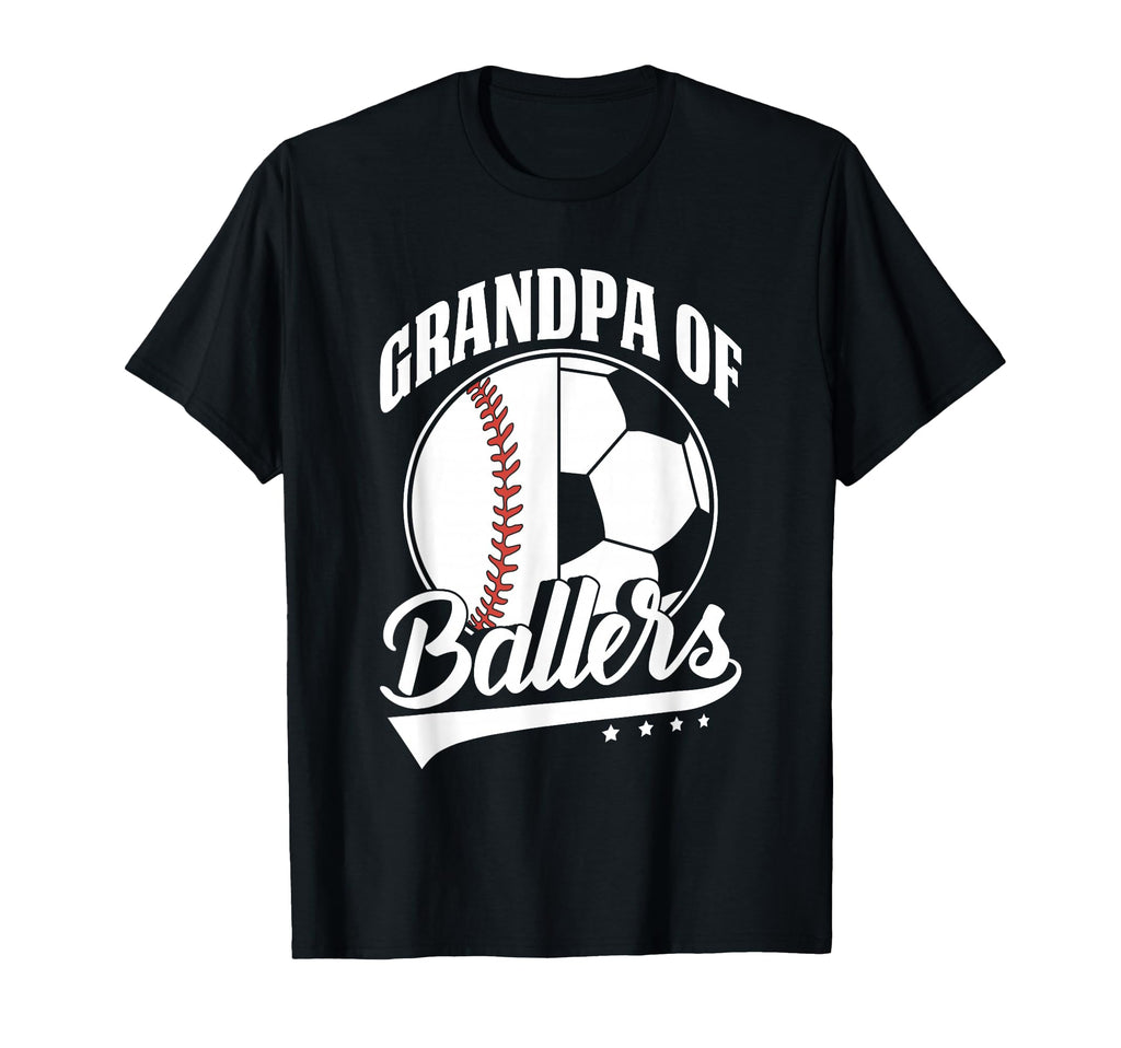 Grandpa Ballers Soccer Baseball Player T-Shirt - Graphic Print Men Women - T-Shirt, Sweatshirt, Hoodie